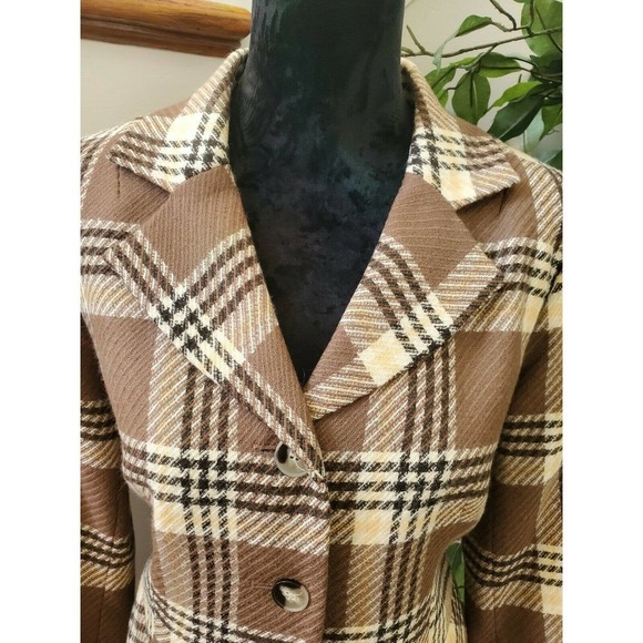 Pendleton Women's Multicolor Wool Three Buttons Single Breasted Fitted Blazer 10 - Picture 3 of 11